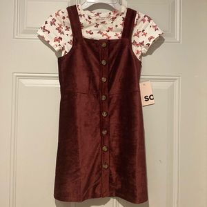 SO girls butterfly shirt and corduroy dress
